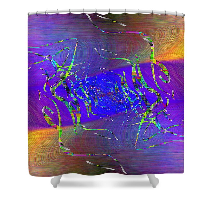 Abstract Shower Curtain featuring the digital art Abstract Cubed 316 by Tim Allen