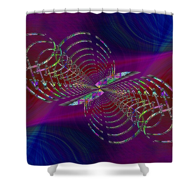 Abstract Shower Curtain featuring the digital art Abstract Cubed 369 by Tim Allen