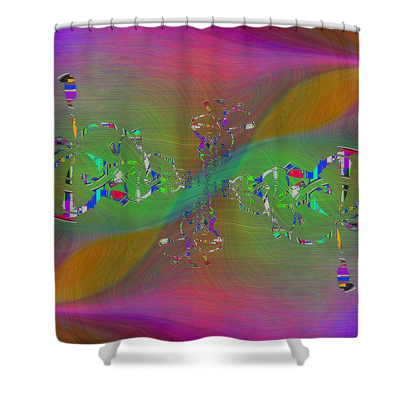 Abstract Shower Curtain featuring the digital art Abstract Cubed 376 by Tim Allen