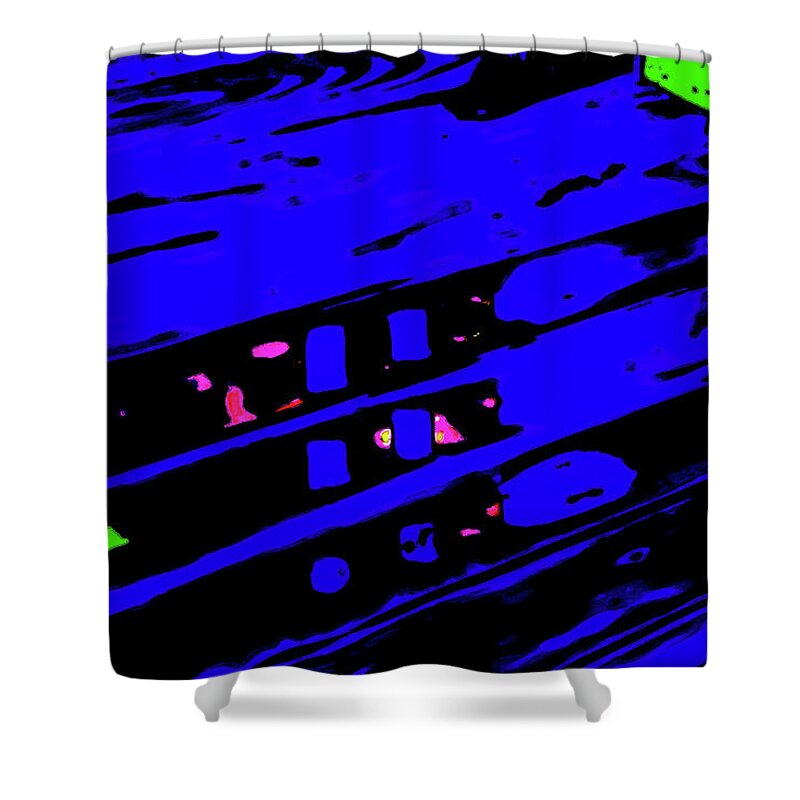 Abstract Shower Curtain featuring the photograph Abstract Deck Puddle by Gina O'Brien