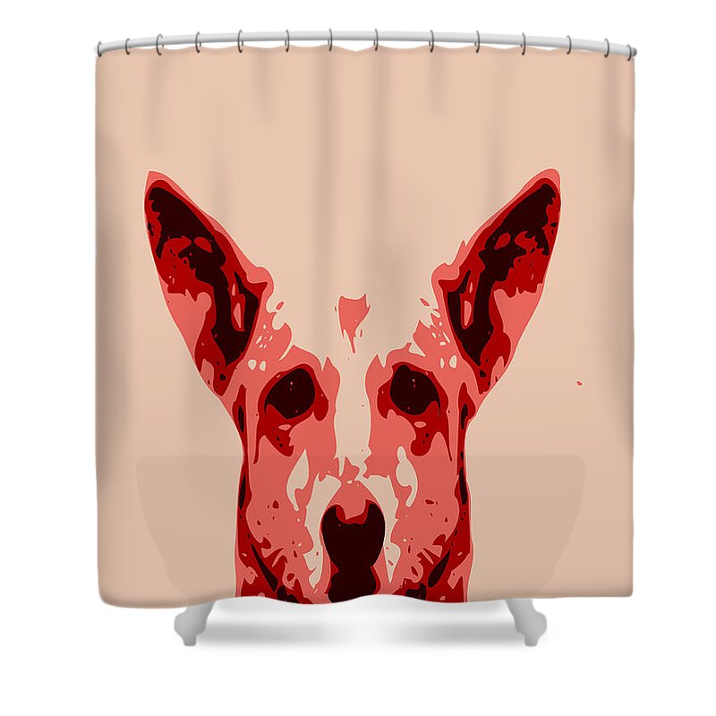 Dog Shower Curtain featuring the digital art Abstract Dog Contours by Keshava Shukla