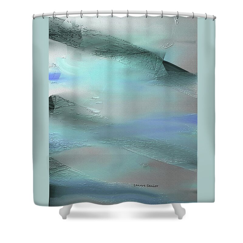 Abstract Shower Curtain featuring the painting Abstract - Duct Tape by Lenore Senior