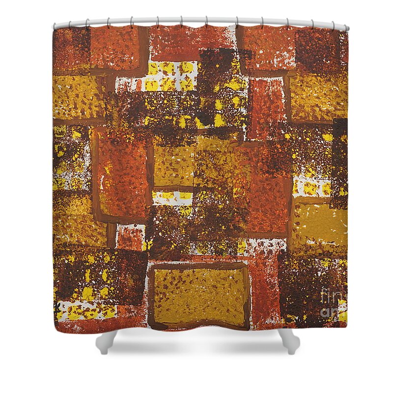 Acrylic Shower Curtain featuring the painting Abstract_ Fall by Jimmy Clark