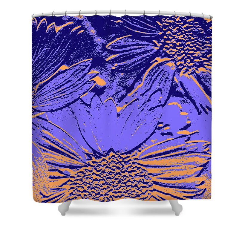 Flowers Shower Curtain featuring the digital art Abstract Flowers 2 by Sipporah Art and Illustration