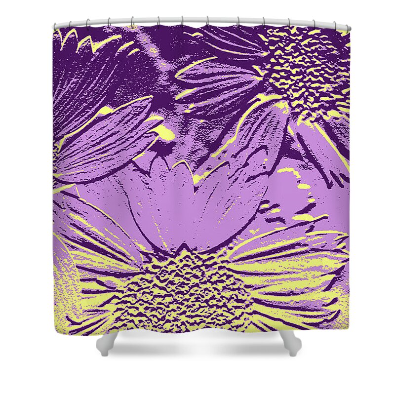 Flowers Shower Curtain featuring the digital art Abstract Flowers 3 by Sipporah Art and Illustration