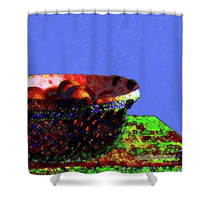  Shower Curtain featuring the digital art Abstract Fruit Art 38 by Miss Pet Sitter