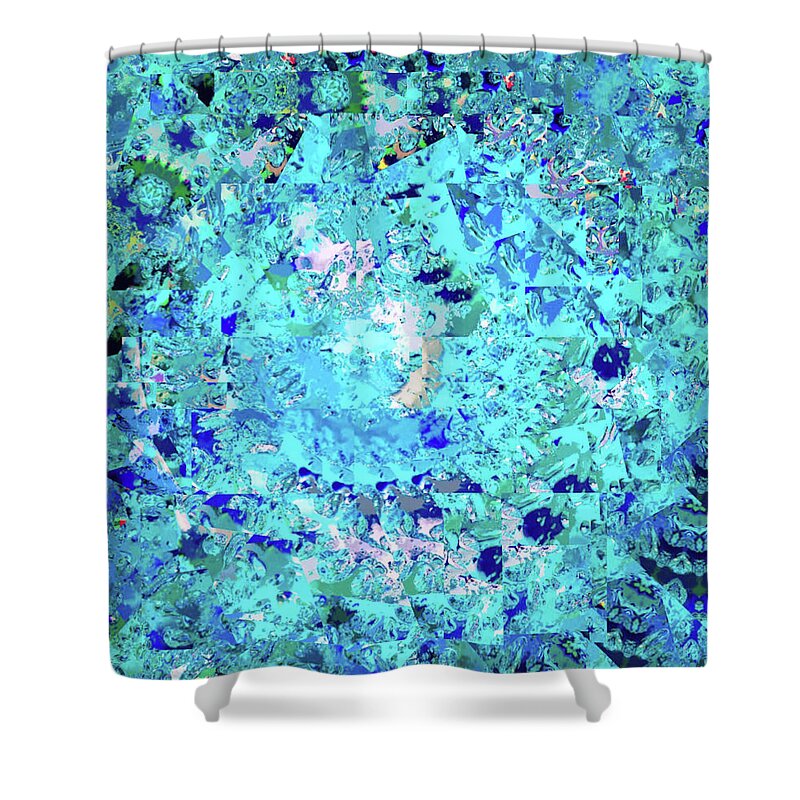 Abstract In Blue Shower Curtain featuring the digital art Abstract in Blue No. 56-2 by Sandy Taylor