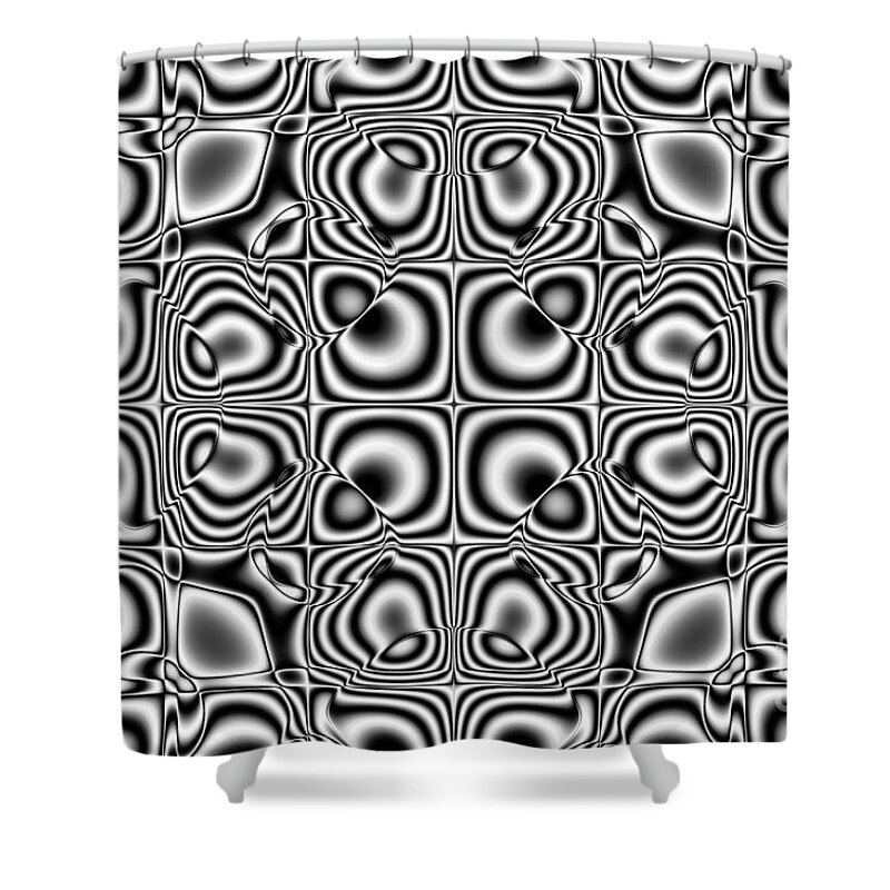 Abstract Shower Curtain featuring the digital art Abstract kaleidoscopic pattern by Michal Boubin