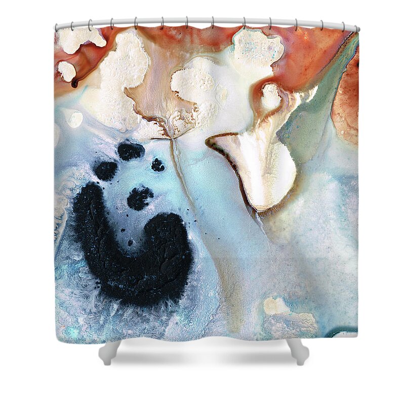 Abstract Shower Curtain featuring the painting Abstract Modern Art - The Vessel - Sharon Cummings by Sharon Cummings