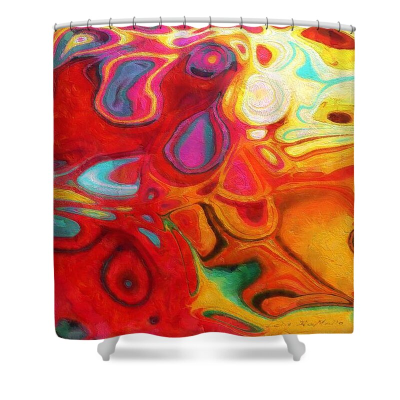 Abstract Shower Curtain featuring the painting Abstract No. 20 by Lelia DeMello