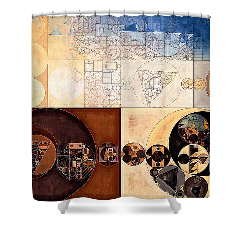 Sandstone Shower Curtain featuring the digital art Abstract painting - Dairy cream by Vitaliy Gladkiy