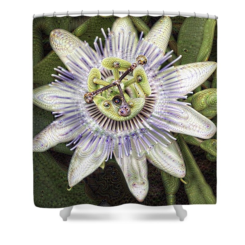 Passion Flower Shower Curtain featuring the photograph Abstract Passion by Cathy Donohoue