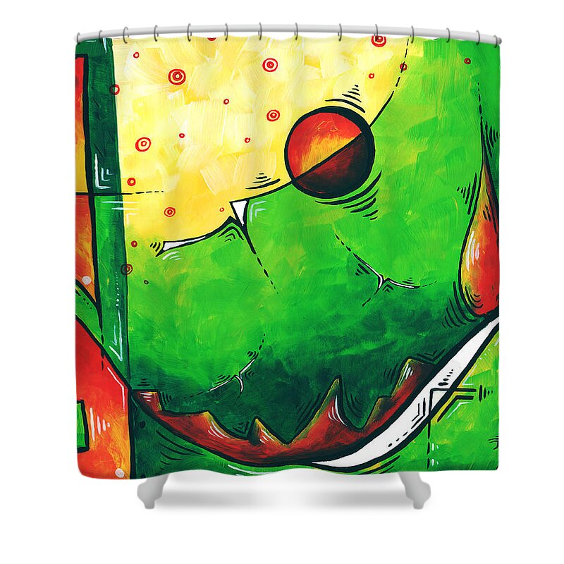 Abstract Shower Curtain featuring the painting Abstract Pop Art Original Painting by Megan Aroon