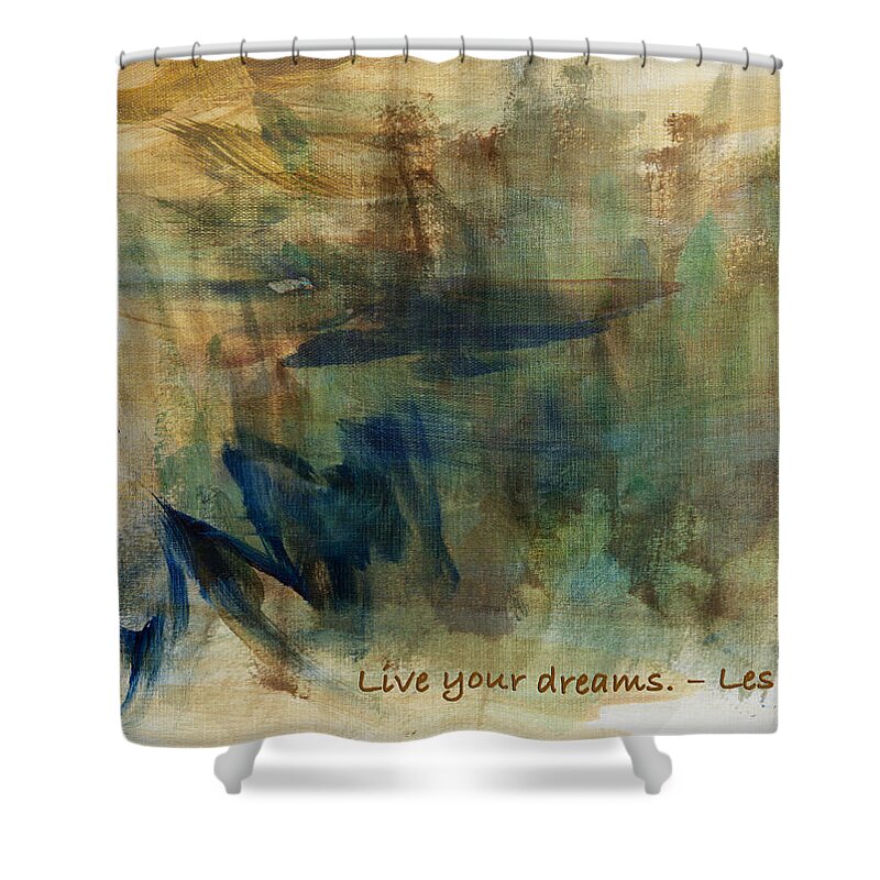 Famous Quotes Shower Curtain featuring the digital art Famous Quote Brown by Patricia Lintner