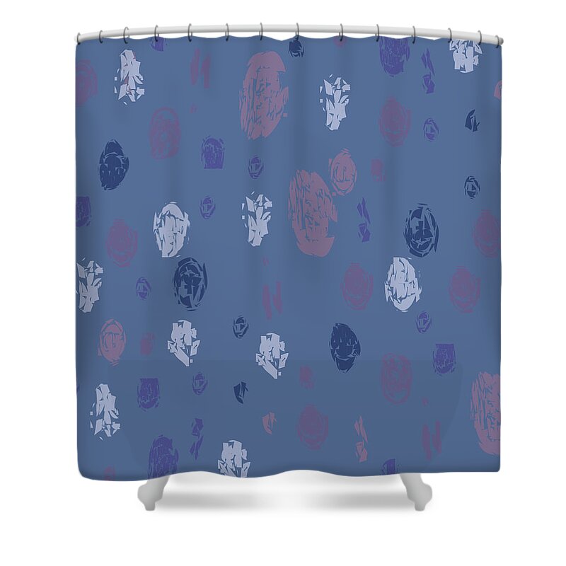 Blue Shower Curtain featuring the digital art Abstract Rain on Blue by April Burton