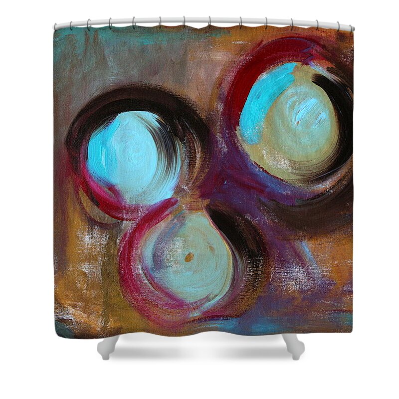 Woman Shower Curtain featuring the painting Abstract Self Portrait by Julie Lueders 