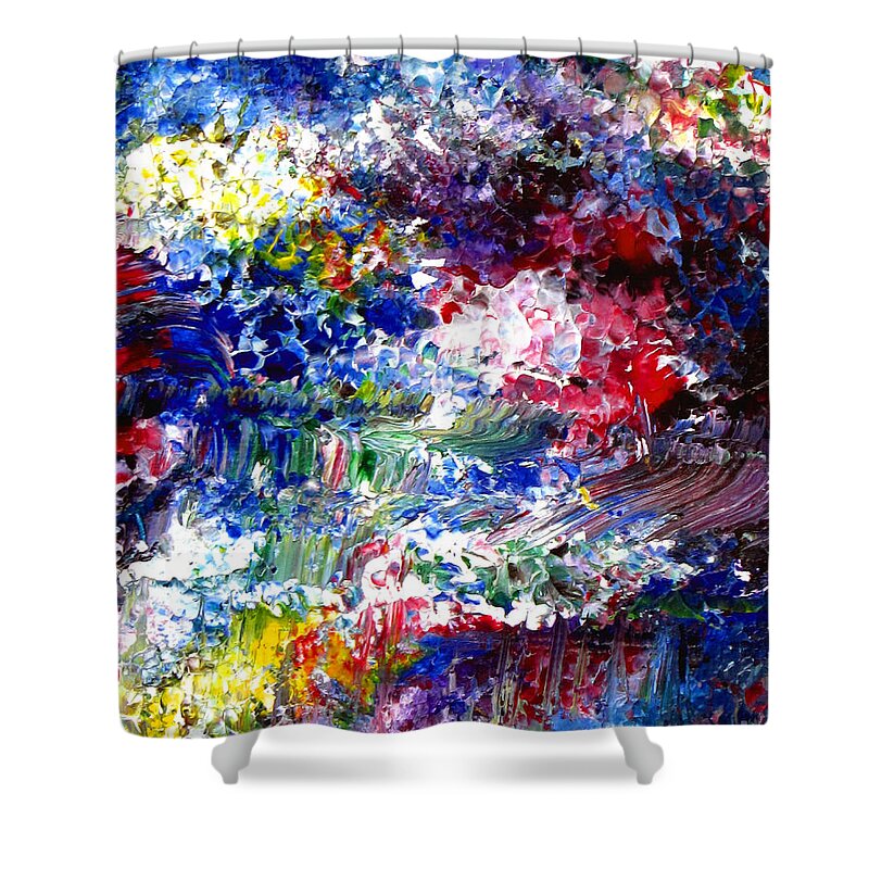 Mas Art Studio Shower Curtain featuring the painting Abstract Series 070815 A2 by Mas Art Studio