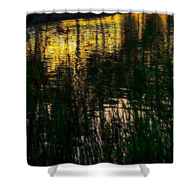 Abstract Shower Curtain featuring the photograph Abstract Sunset Reflection by Derek Dean