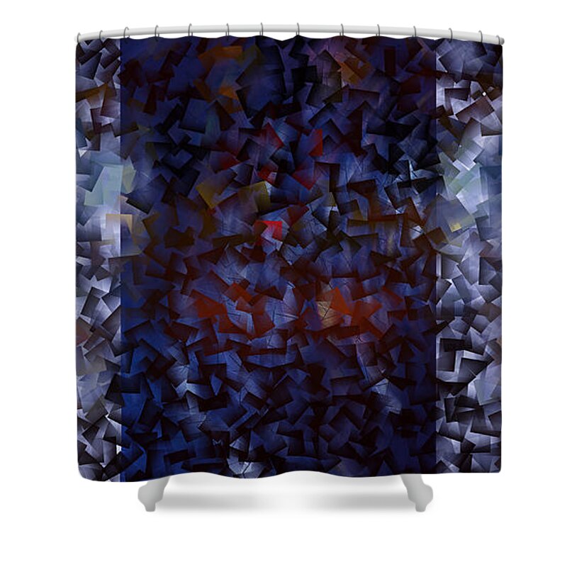 Abstract Shower Curtain featuring the photograph Blue Panorama - Abstract Tiles No15.1227 by Jason Freedman