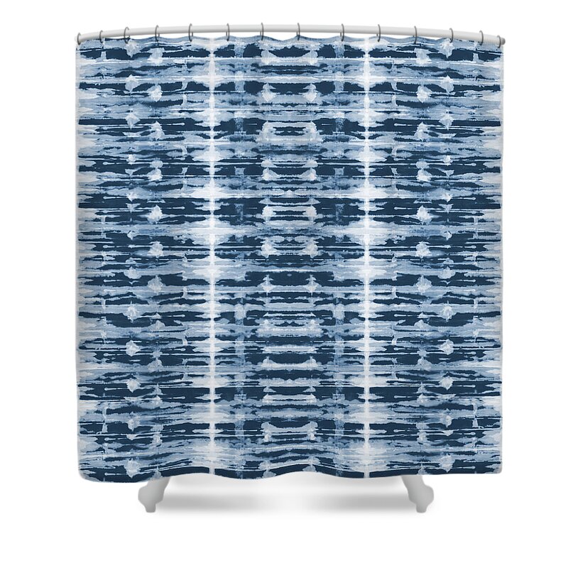 Abstract Shower Curtain featuring the painting Abstract X-Ray Shibori by Becky Bailey