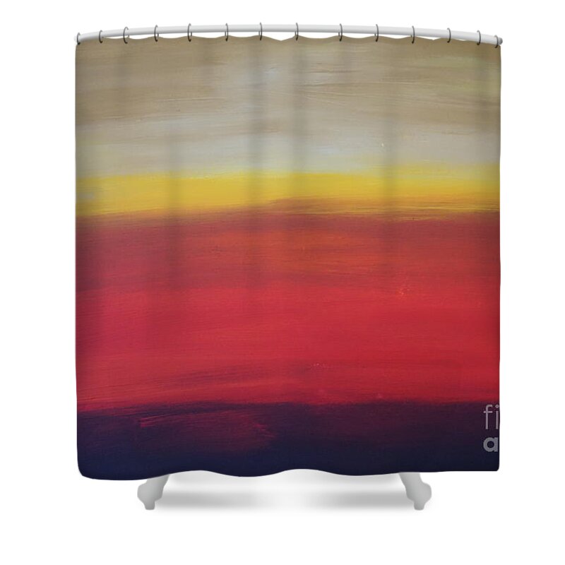 Abstract Shower Curtain featuring the painting Abstract_sunset by Jimmy Clark