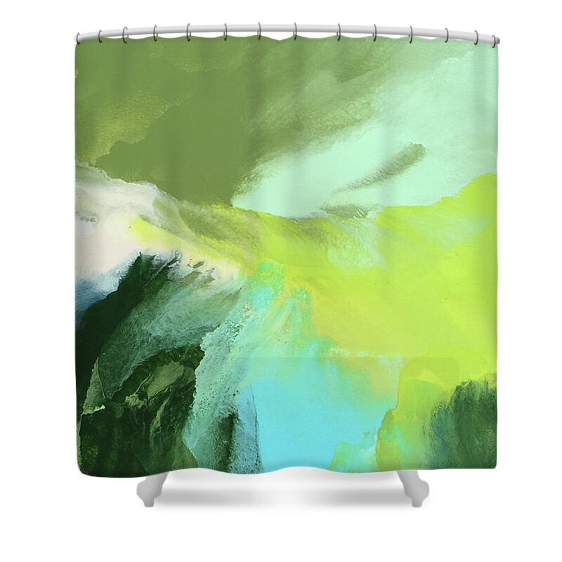 Fluid Shower Curtain featuring the painting Abundant by Linda Bailey