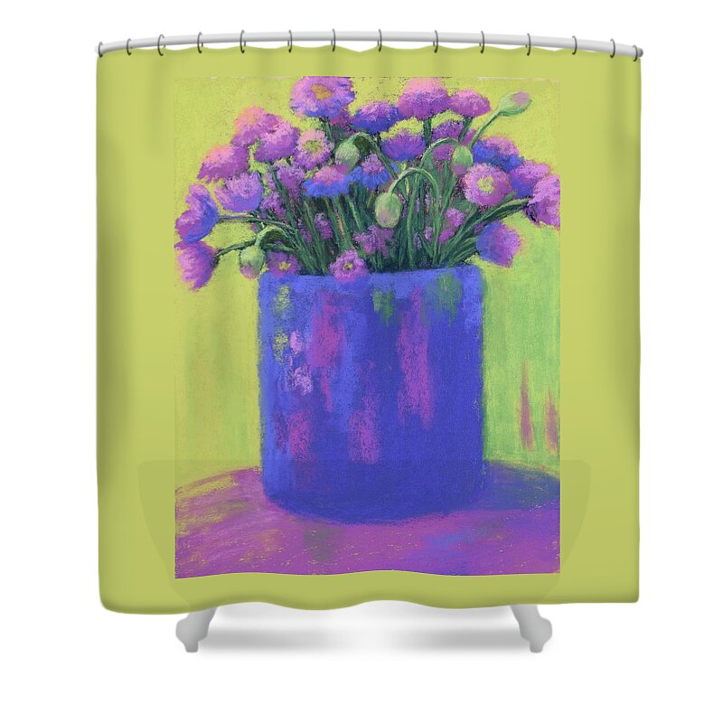 Flowers Shower Curtain featuring the painting Abundance by Nancy Jolley