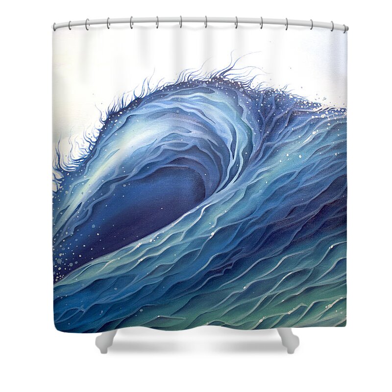 Surf Art Shower Curtain featuring the painting Abyss by William Love