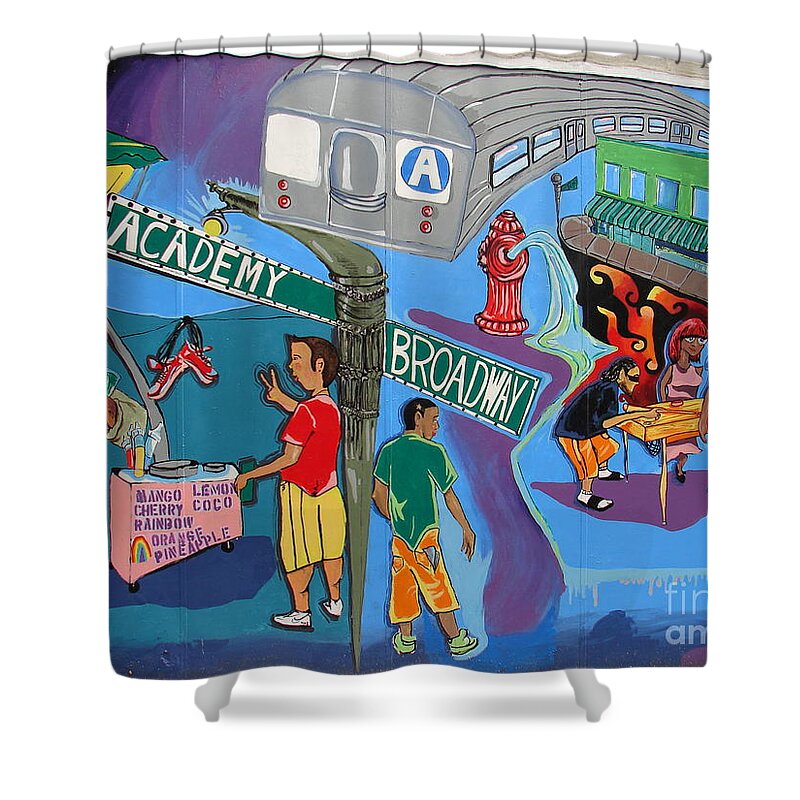 Graffiti Shower Curtain featuring the photograph Academy and Broadway by Cole Thompson