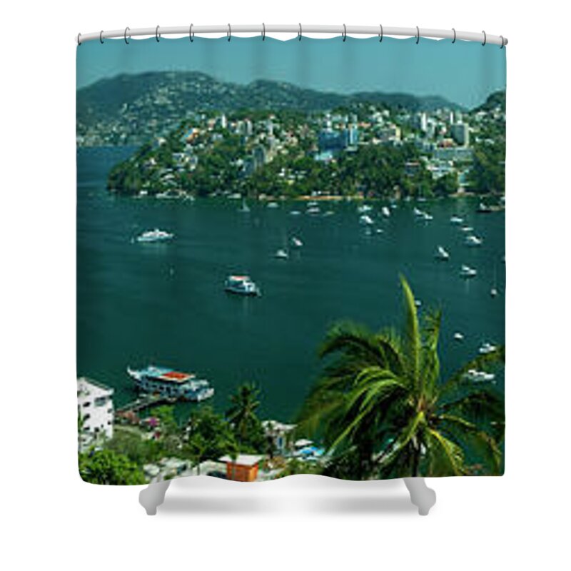 Acapulco Shower Curtain featuring the photograph Acapulco Bay - Panoramic by Anthony Totah