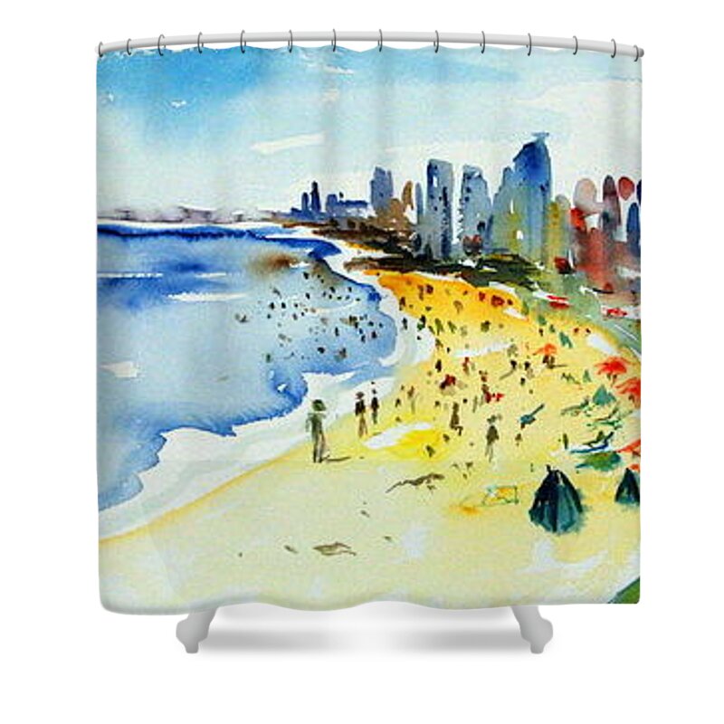 Ingrid Dohm Shower Curtain featuring the painting Acapulco Mexico I by Ingrid Dohm