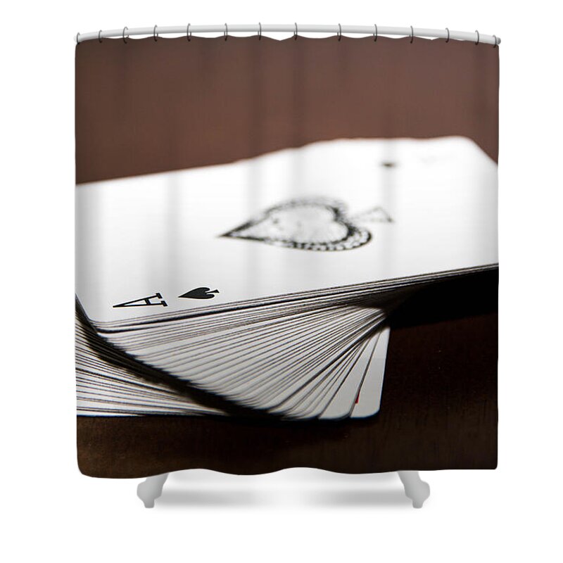 Playing Cards Shower Curtain featuring the photograph ACE by Hyuntae Kim