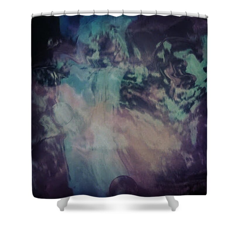 Digital Art Shower Curtain featuring the digital art Acid wash by Kerri Thompson