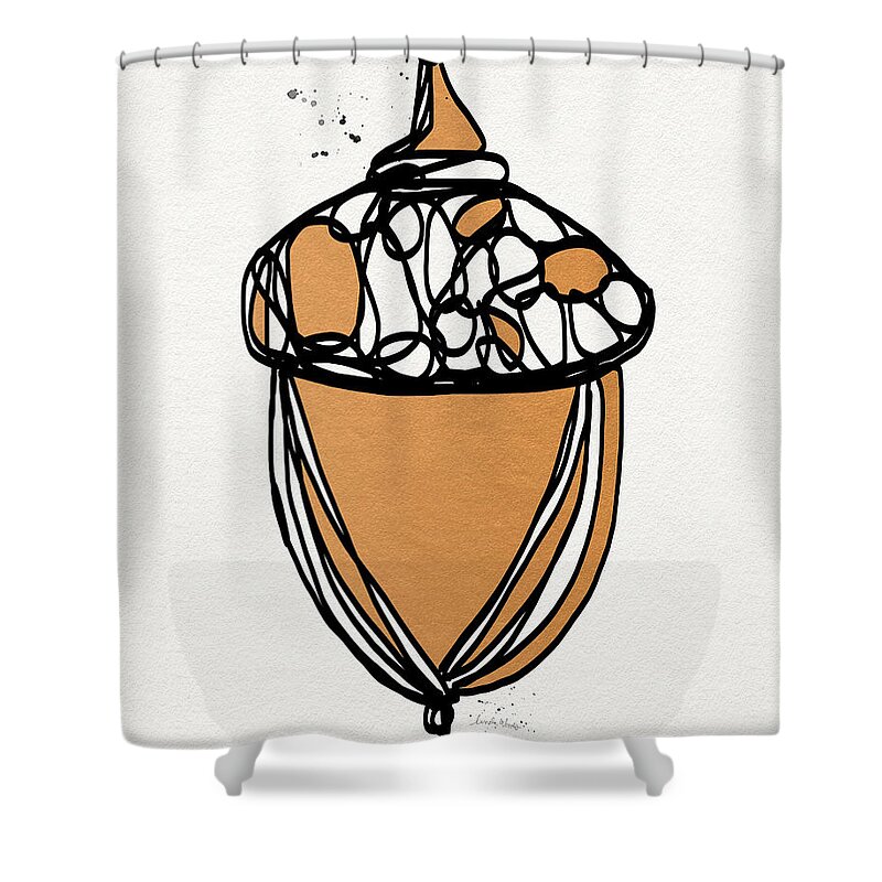 Acorn Shower Curtain featuring the mixed media Acorn- Art by Linda Woods by Linda Woods
