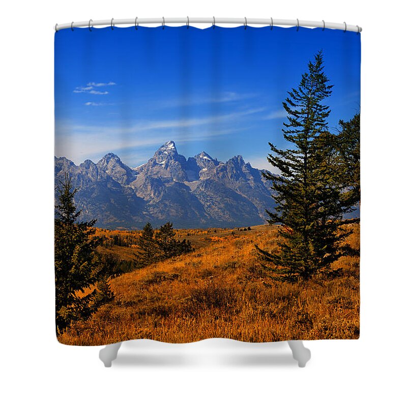 Tetons Shower Curtain featuring the photograph Across Teton Valley by Greg Norrell