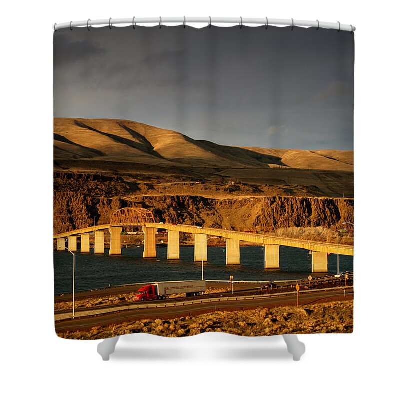 Columbia River Shower Curtain featuring the photograph Across The Columbia River by DArcy Evans