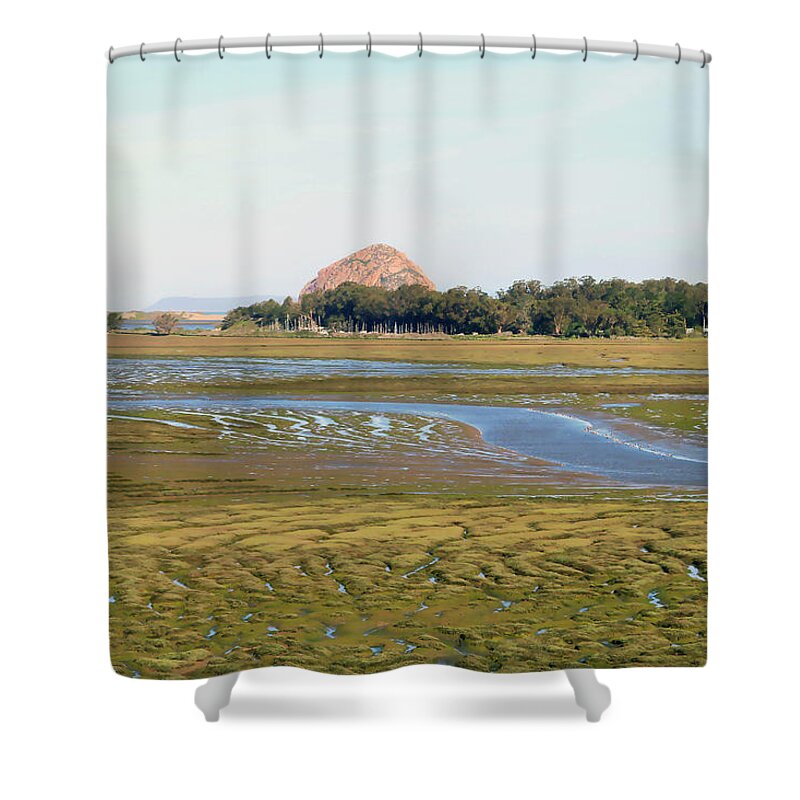 Morro Bay Shower Curtain featuring the photograph Across the Estuary by Art Block Collections