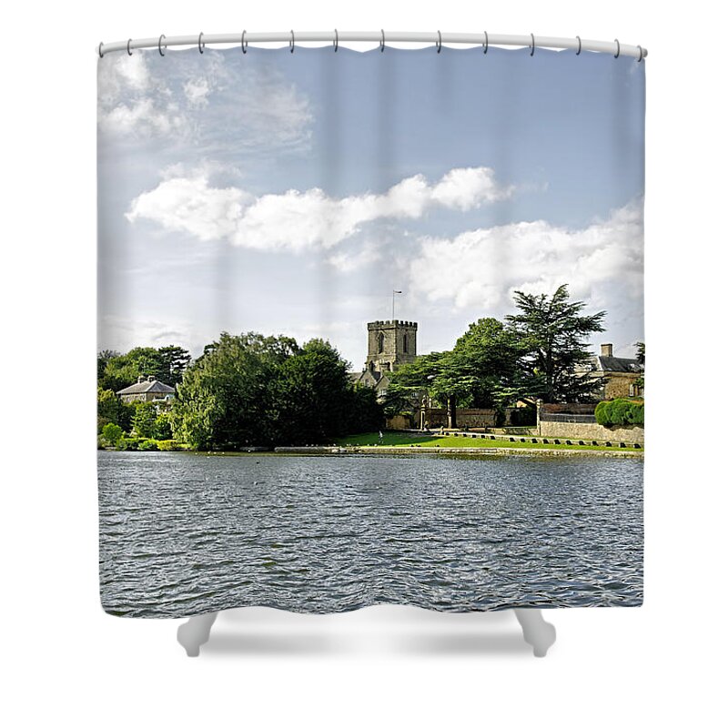 Europe Shower Curtain featuring the photograph Across the Pool at Melbourne Hall by Rod Johnson