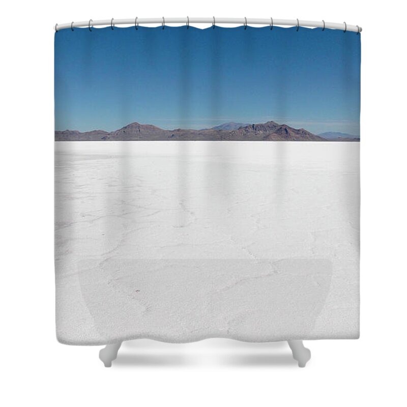 K. Bradley Washburn Shower Curtain featuring the photograph Across the Salt Flats by K Bradley Washburn
