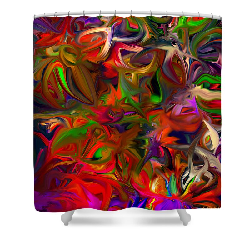 Original Contemporary Shower Curtain featuring the digital art Action Blend C1 by Phillip Mossbarger
