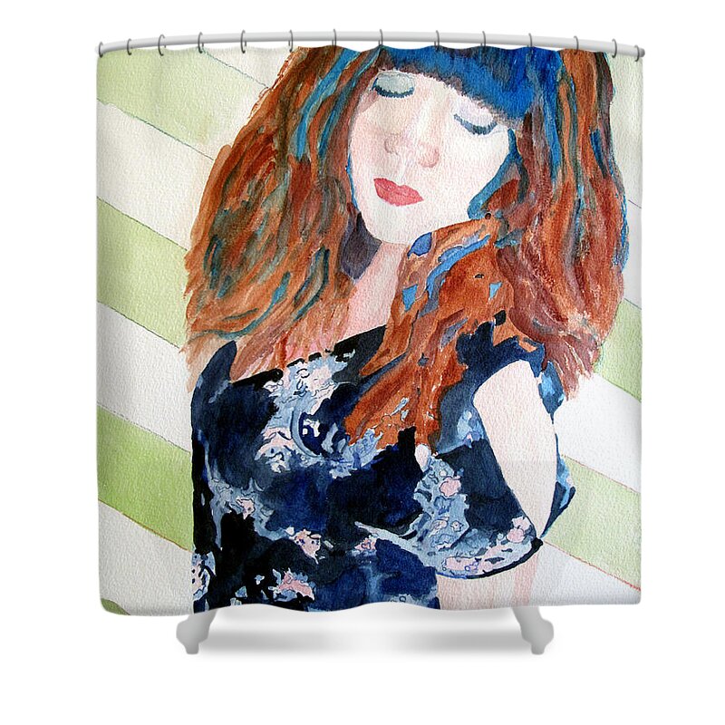 Adelina Shower Curtain featuring the painting Adelina by Sandy McIntire
