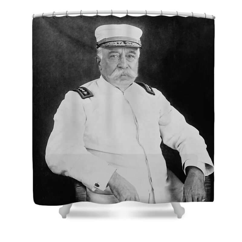 George Dewey Shower Curtain featuring the photograph Admiral George Dewey by War Is Hell Store