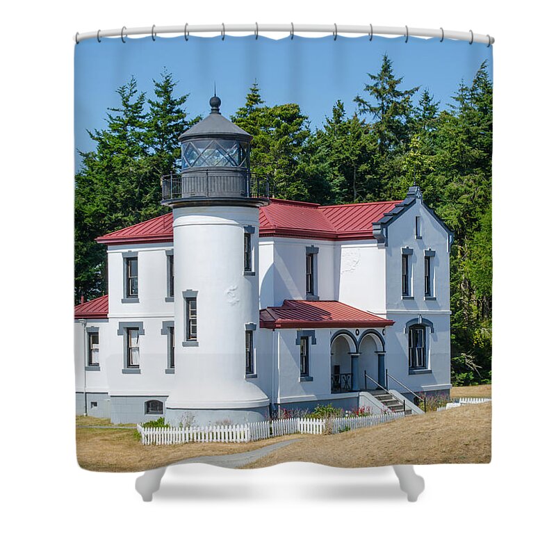 Light Shower Curtain featuring the photograph Admiralty Head Lighthouse by Shanna Hyatt