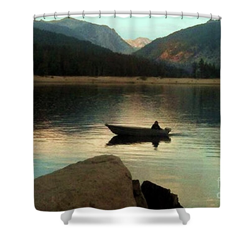Rowboat Shower Curtain featuring the photograph Admiring God's Work by Desiree Paquette
