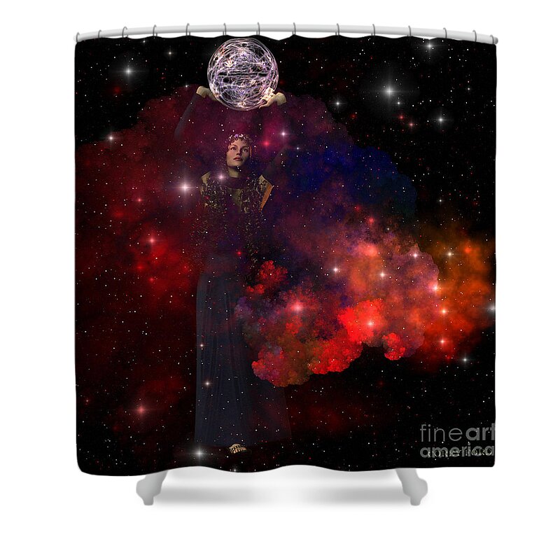 God Shower Curtain featuring the painting Adora by Corey Ford
