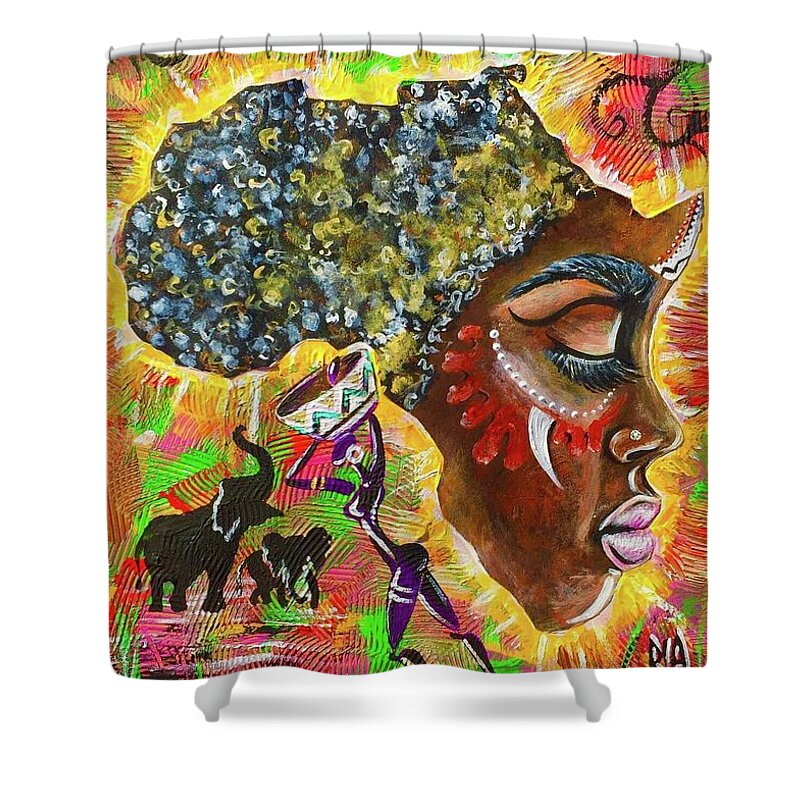 Africa Shower Curtain featuring the photograph Africa by Artist RiA