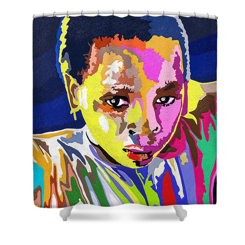 Face Shower Curtain featuring the digital art African Rainbow by Anthony Mwangi