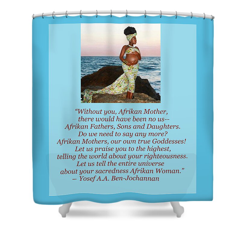 African Mother Shower Curtain featuring the digital art Afrikan Mother by Adenike AmenRa