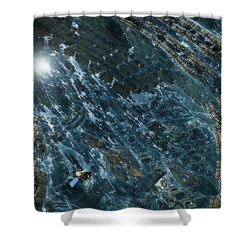 Earth Shower Curtain featuring the digital art After Earth by Jonas Luis