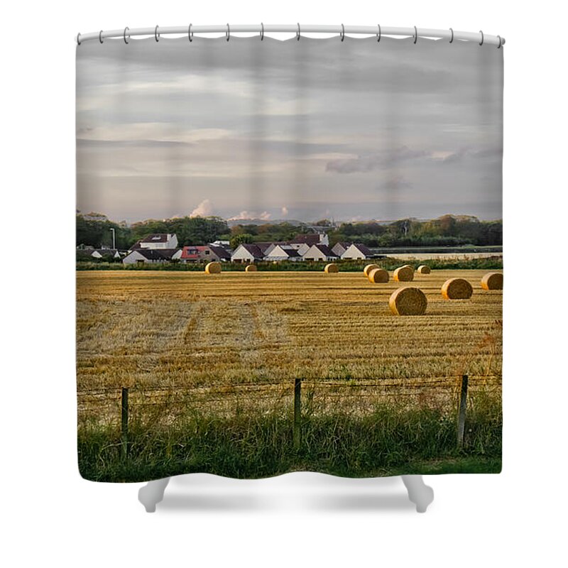 Evening Landscape Shower Curtain featuring the photograph After harvest. by Elena Perelman